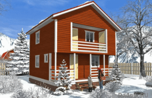 Двухэтажные бани из бруса