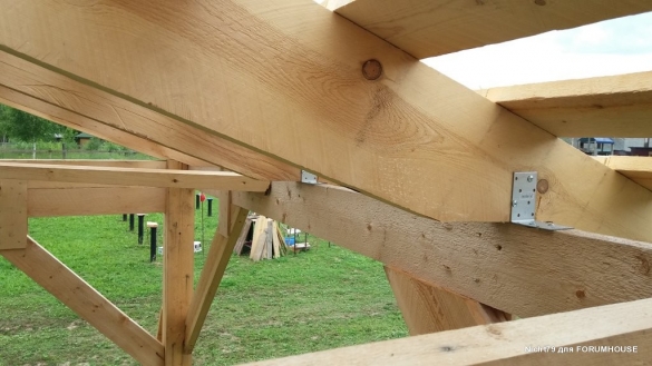 Строительство каркасного навеса на две машины в одиночку