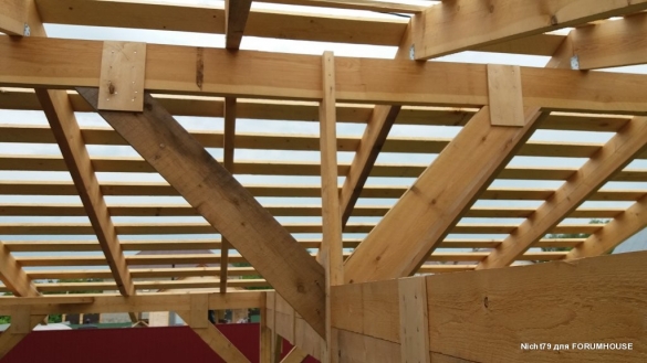 Строительство каркасного навеса на две машины в одиночку