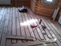 Тёплый лёгкий водянной пол по деревянным лагам без стяжки.