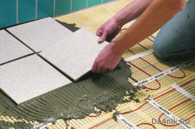 Укладка электрического тёплого пола под плитку