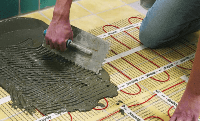 Укладка электрического тёплого пола под плитку